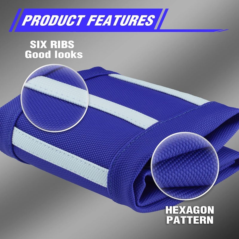 fewfuss Dirt Bike Seat Cover - White Stripe Universial Seat Cover for Dirt Bike - Motorcycle Motorcross Enduro Seat Covers (Blue) - Image 5
